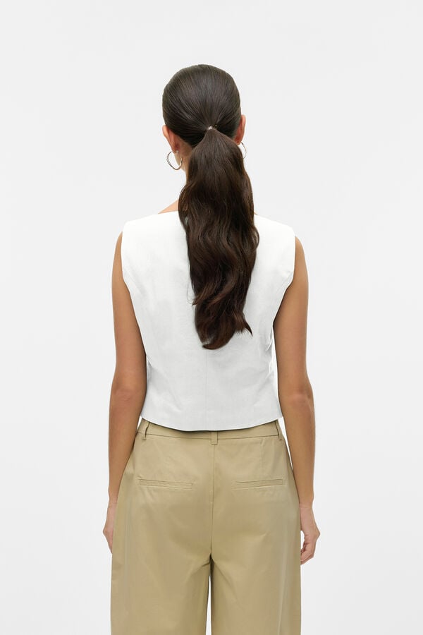 Vero Moda Colete curto com bot&otilde;es Branco