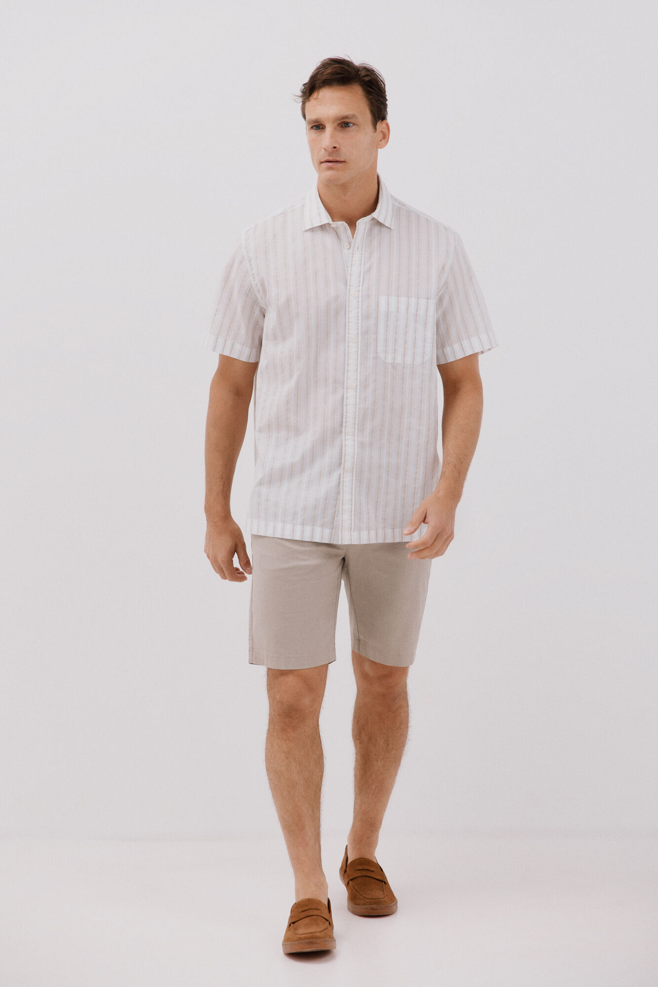 Cortefiel Camisa rayas manga corta