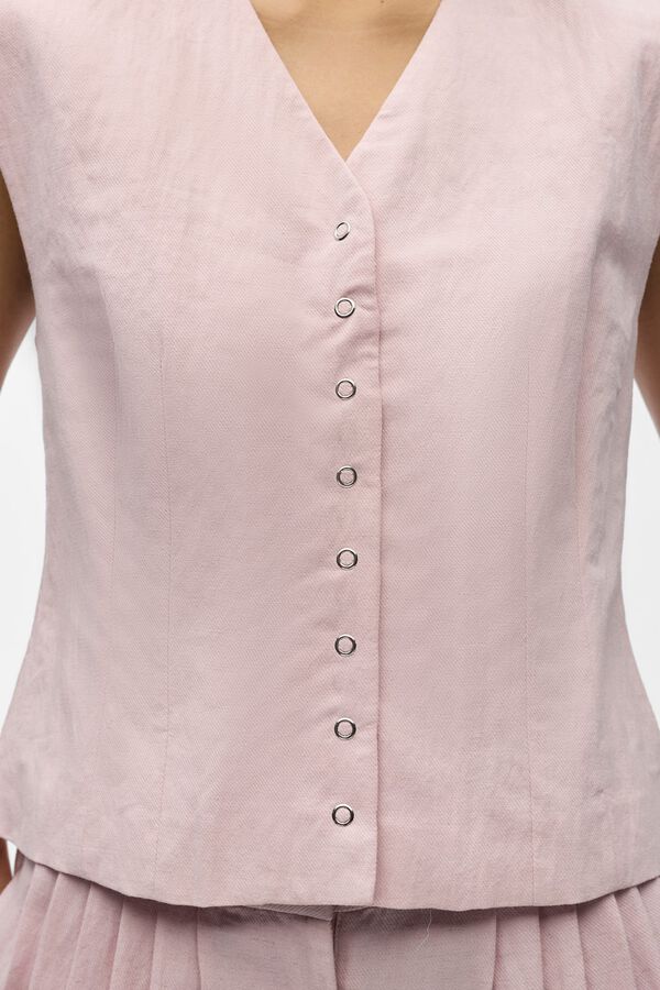 Object Chaleco pinzas lino Rosa