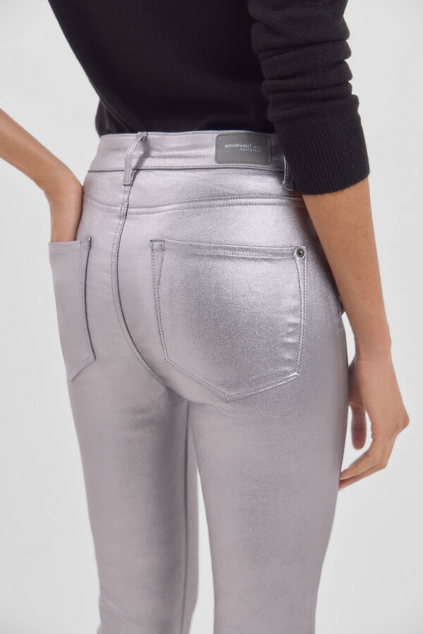 Cortefiel Pantalones Sensational Resinados Gris