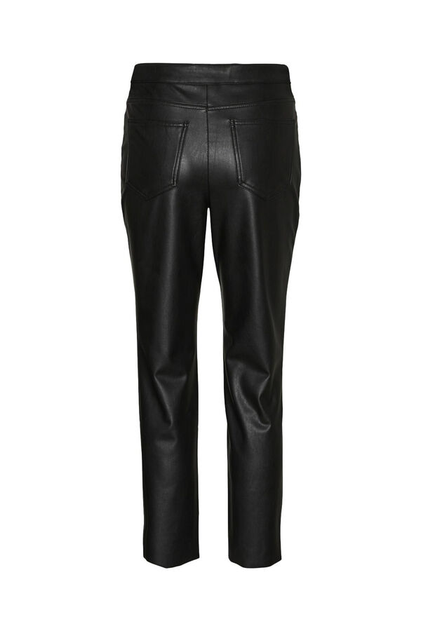 Vero Moda Pantalón recto efecto piel Negro