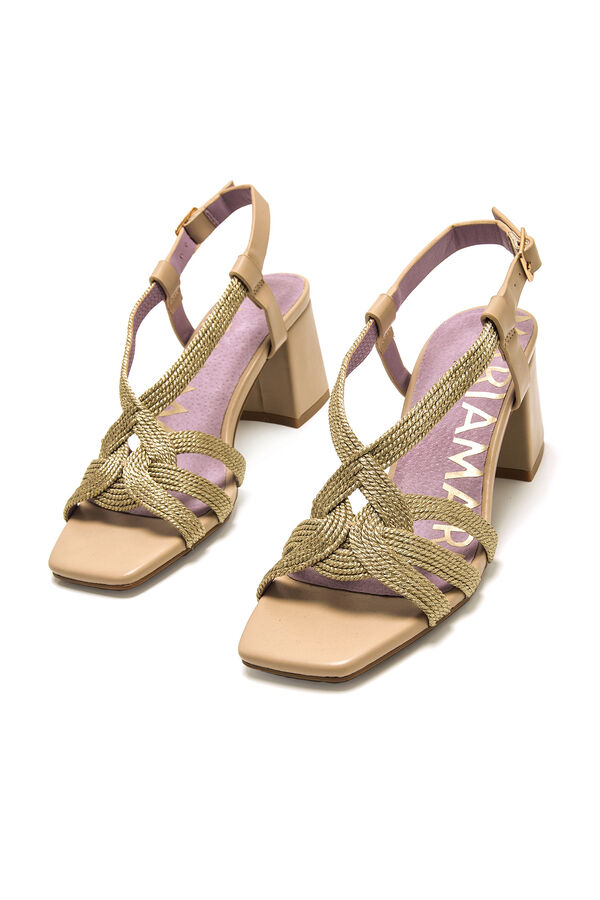 Maria Mare Sand&aacute;lia de salto alto Dourado