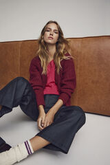 Vila Calças Wide Leg fit encerado Preto