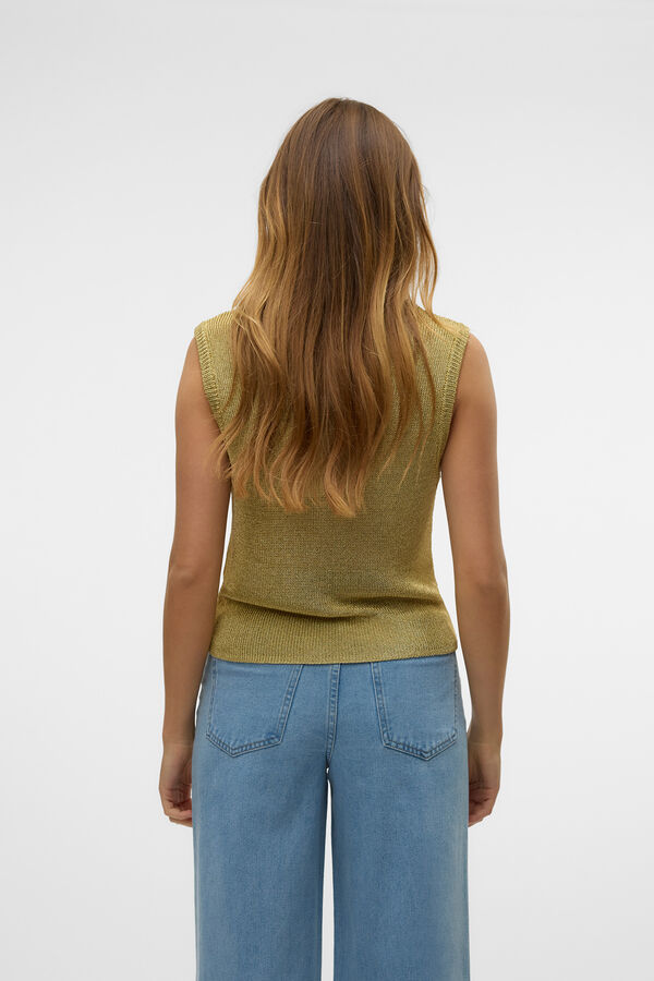 Vero Moda Top de malha metálica Castanho