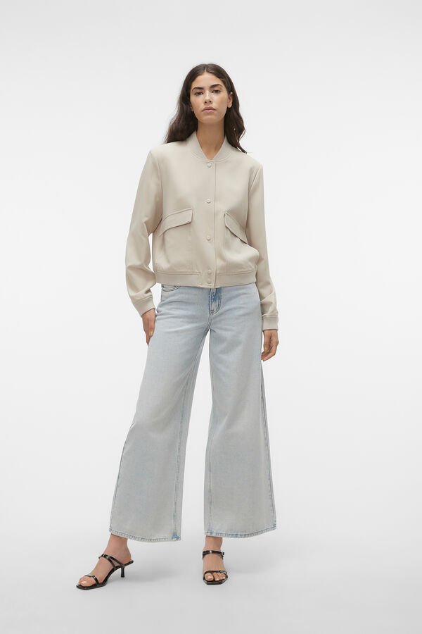 Vero Moda Chaqueta bomber de manga larga Beige