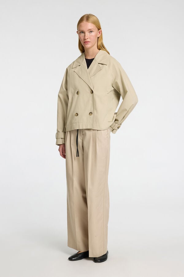 Selected Gabardine curto 100% algod&atilde;o Tostado