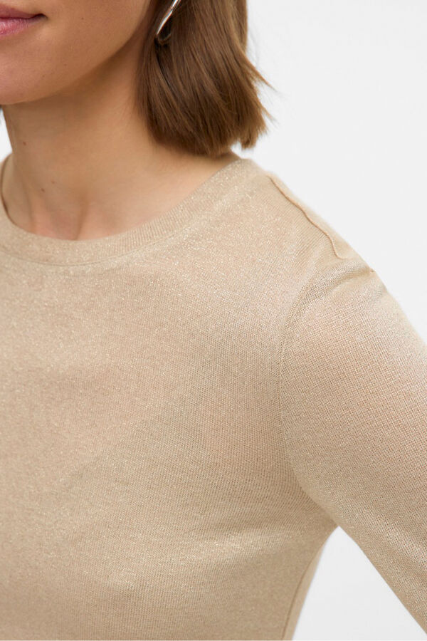 Vero Moda Top de punto tejido efecto metalizado Beige