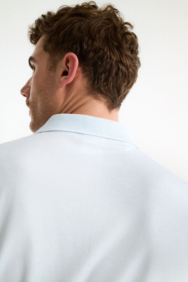 Selected Polo de manga curta  Azul