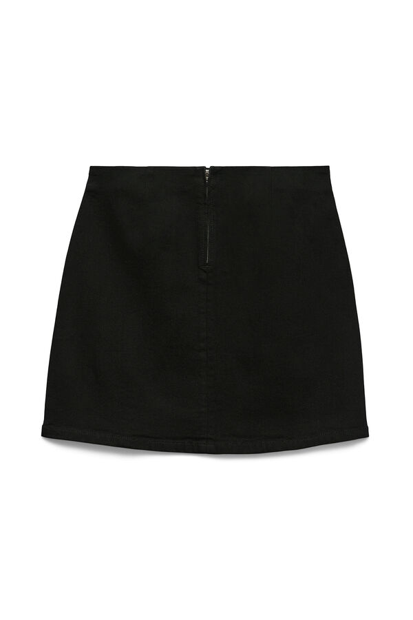 Vero Moda Saia curta jeans com fenda Preto