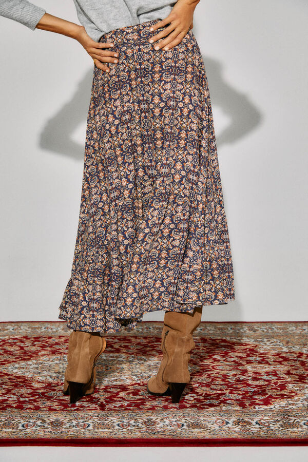 Slowlove Falda capa estampada Estampado azul