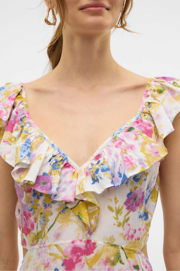 Vero Moda Vestido largo de tirantes Estampado blanco