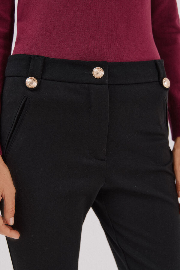 Cortefiel Pantal&oacute;n de mujer de punto Negro