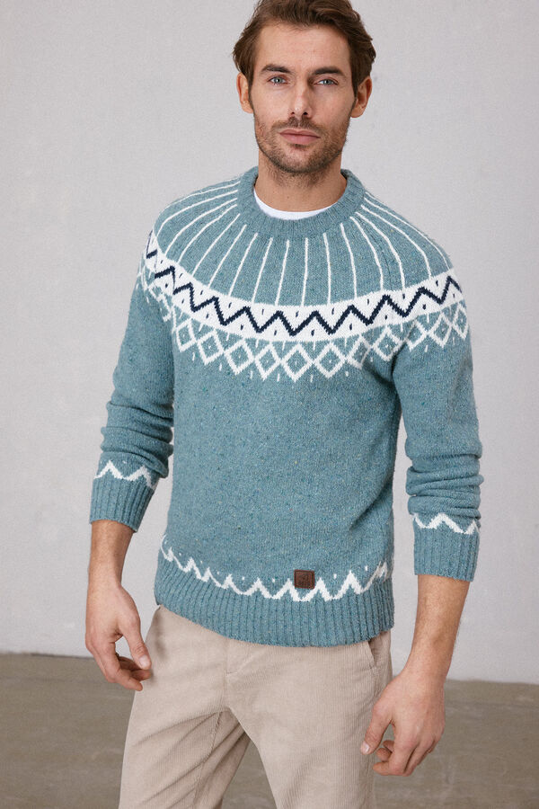 OOTO Camisola jacquard Natal Azul