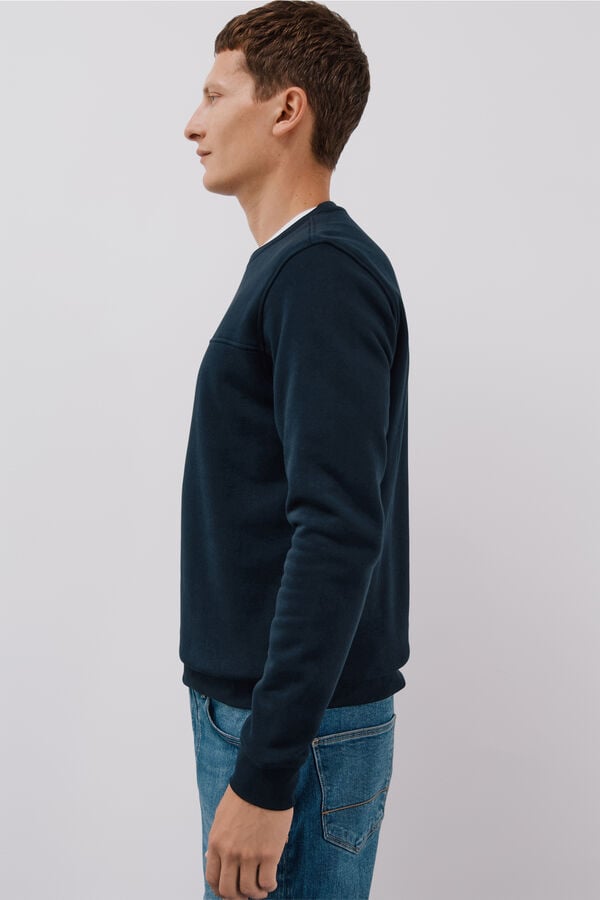 Cortefiel Sweatshirt gola caixa Azul