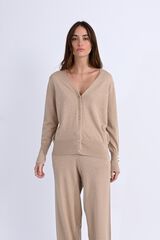 Molly Bracken Cardigan em tecido brilhante Tostado