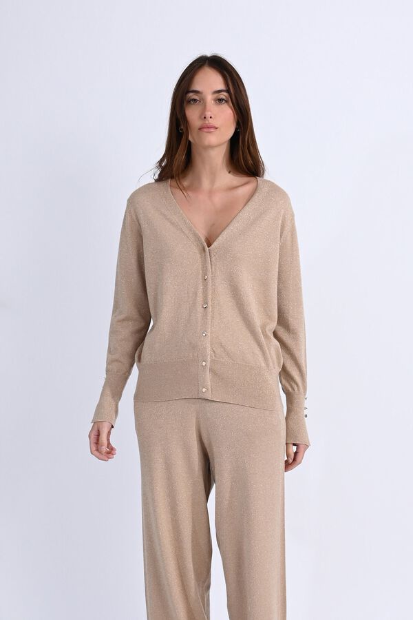 Molly Bracken Cardigan em tecido brilhante Tostado