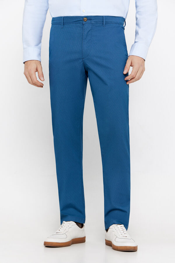 Cortefiel Pantal&oacute;n chino estampado regular fit Azul