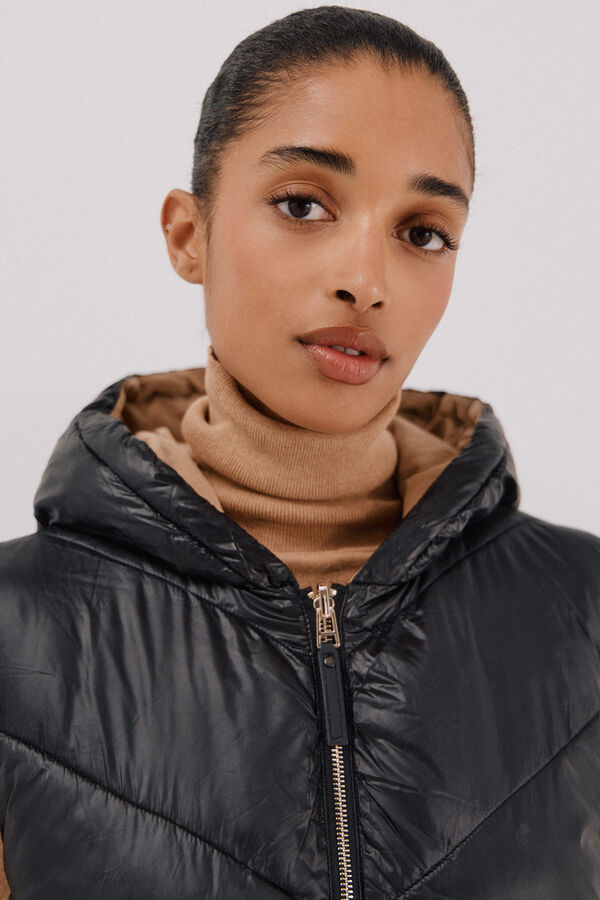 Cortefiel Colete comprido revers&iacute;vel Preto