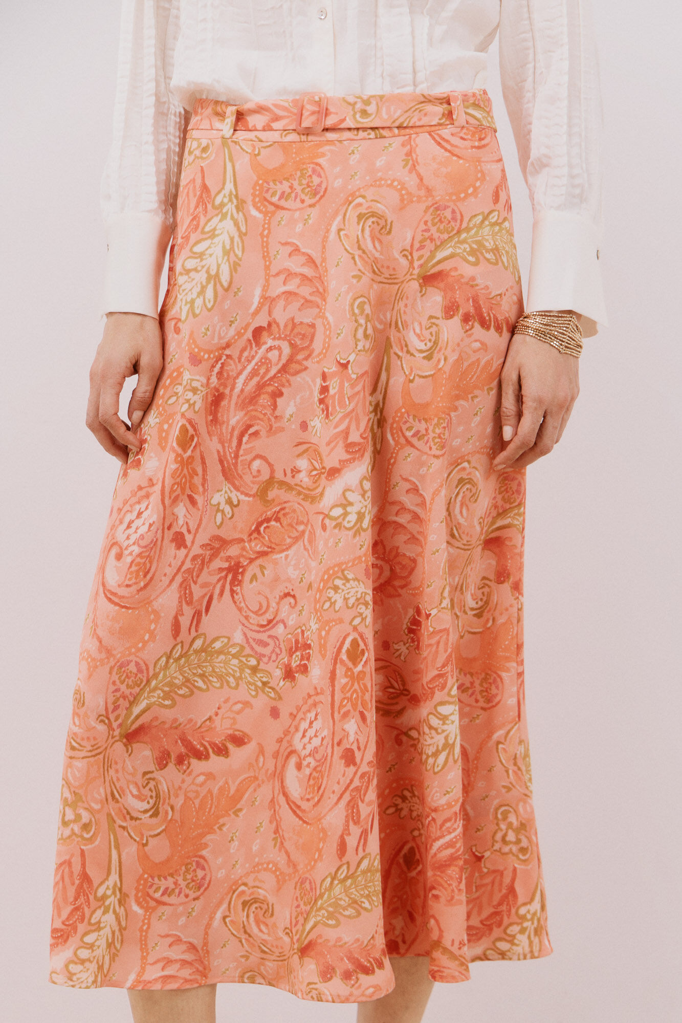 Cortefiel Falda estampada satinada