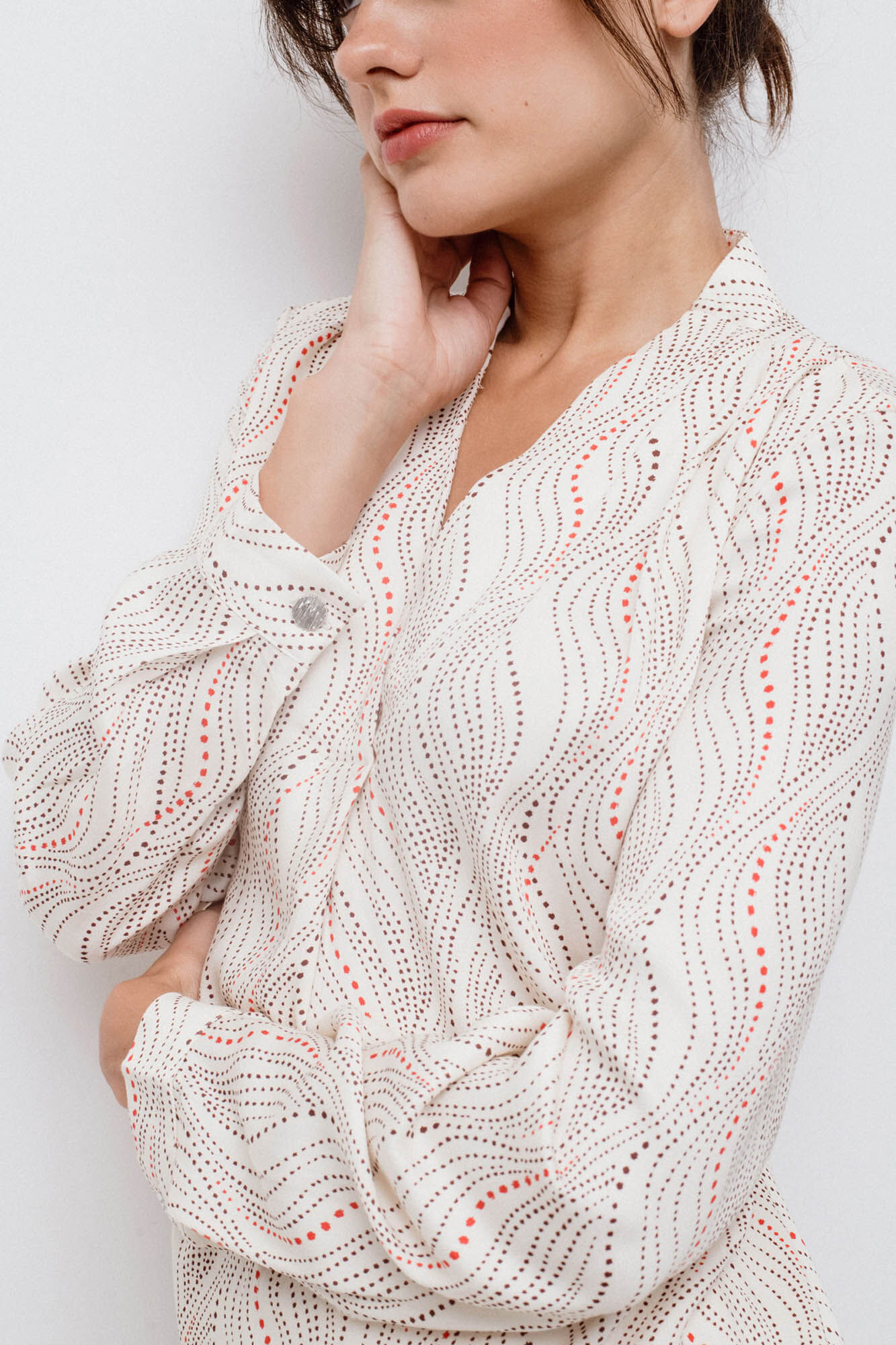 Vila Blusa manga larga estampada