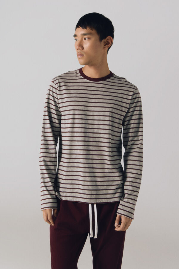 Cortefiel Set de pijama punto Granate