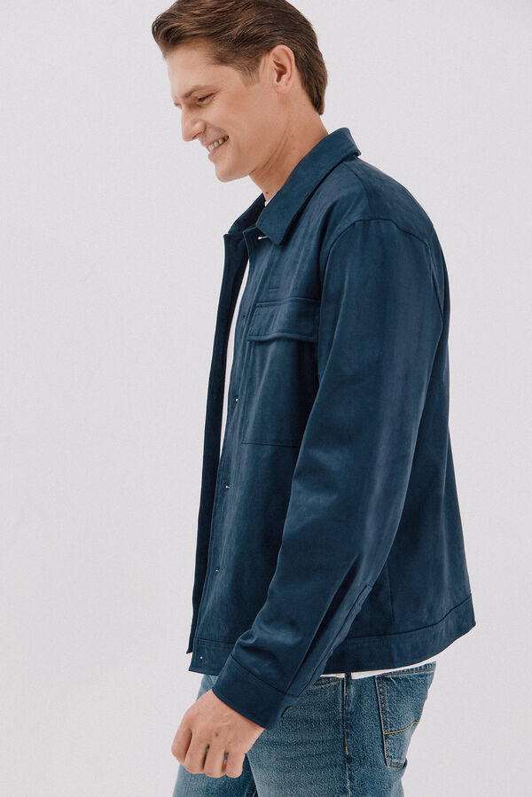Cortefiel Sobrecamisa efecto ante Azul oscuro