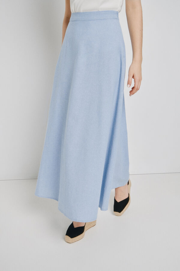 Vero Moda Falda larga de algod&oacute;n Azul