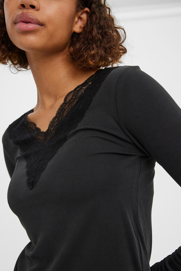 Vero Moda Jersey con encaje Negro