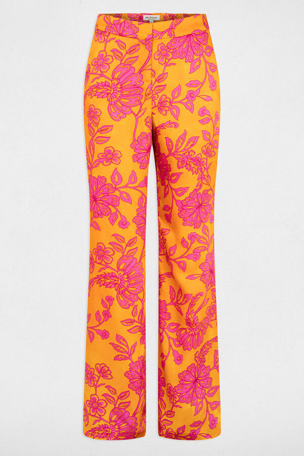 Morgan Pantal&oacute;n ajustado estampado Estampado naranja