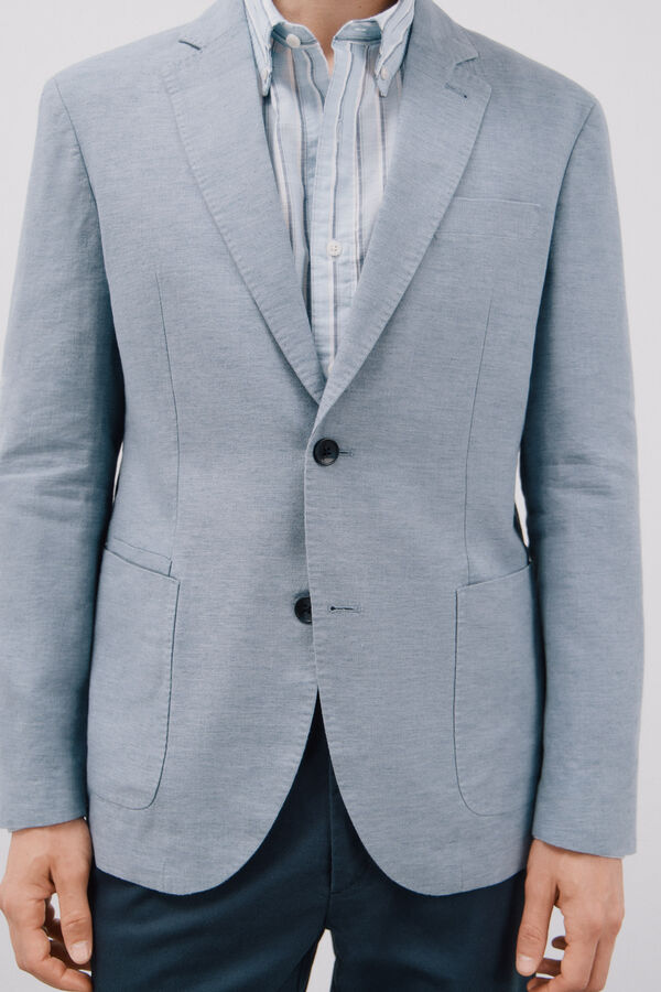 Cortefiel Blazer de linho Azul