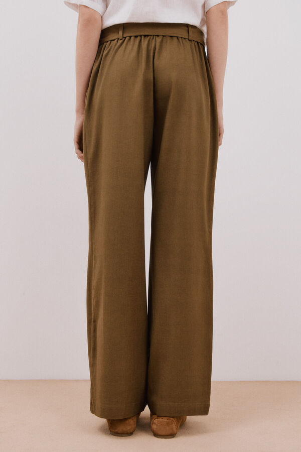 Cortefiel Pantal&oacute;n lino Kaki