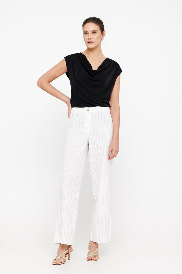 Cortefiel Top drapeado de punto Negro