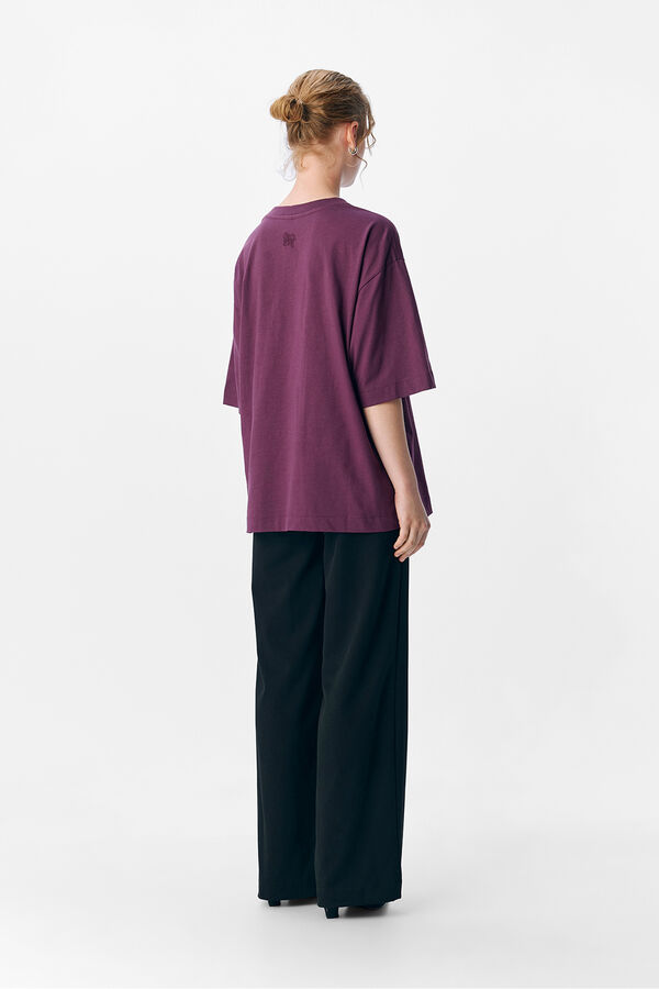 Object Camiseta estampada texto Morado