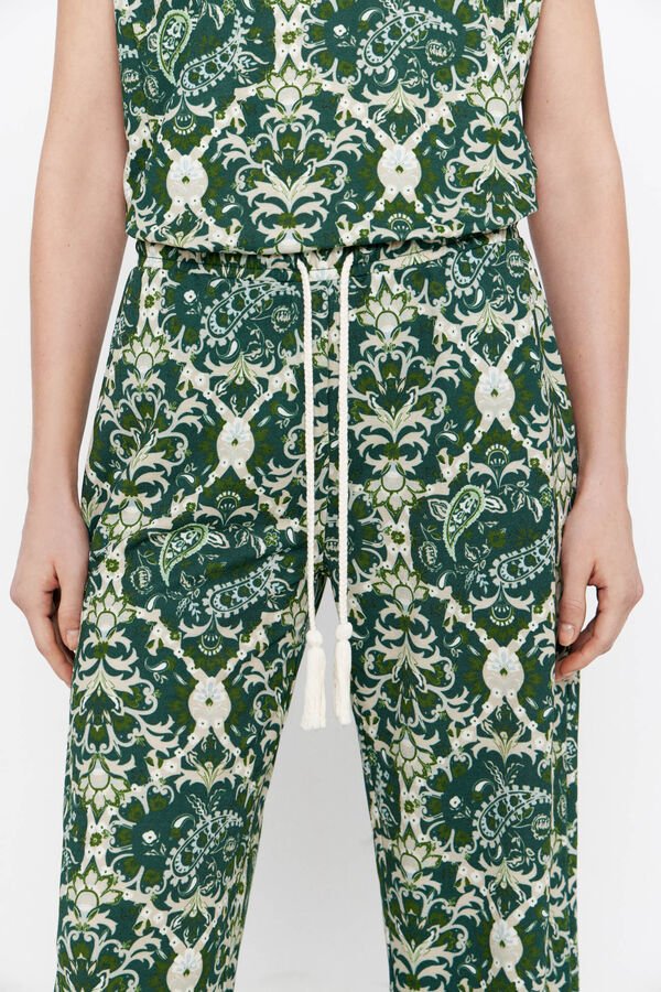 Cortefiel Cal&ccedil;as malha estampadas Verde