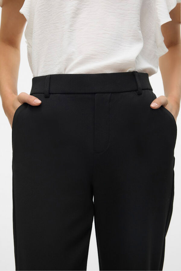 Vero Moda Pantal&oacute;n recto con cintura el&aacute;stica Negro