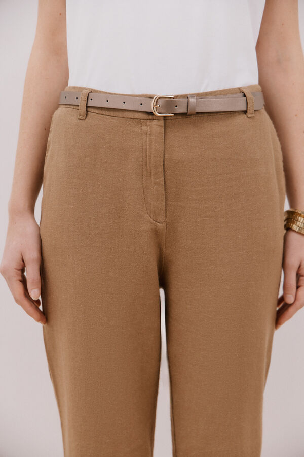 Cortefiel Cal&ccedil;as de linho Castanho