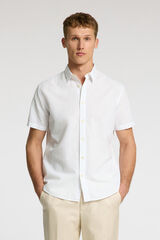 Selected Camisa de manga curta de linho Branco