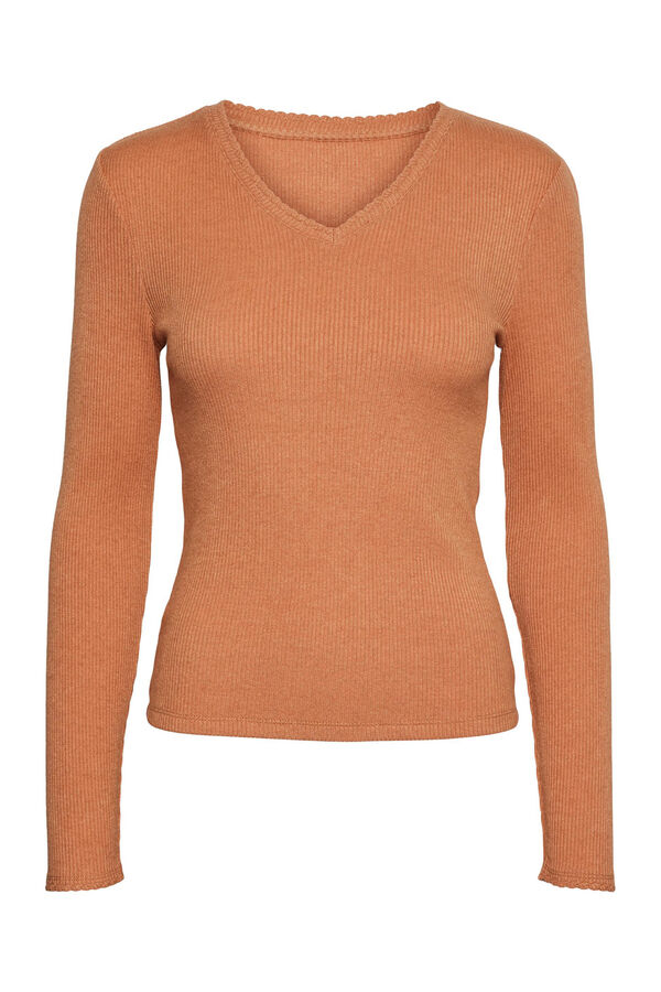 Vero Moda Camiseta de manga larga Marr&oacute;n