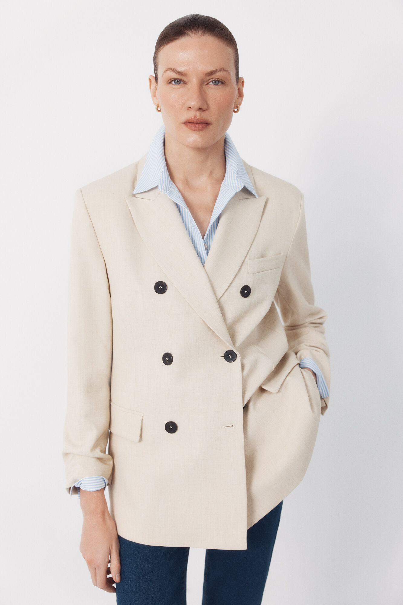 Cortefiel Blazer com lapelas largas