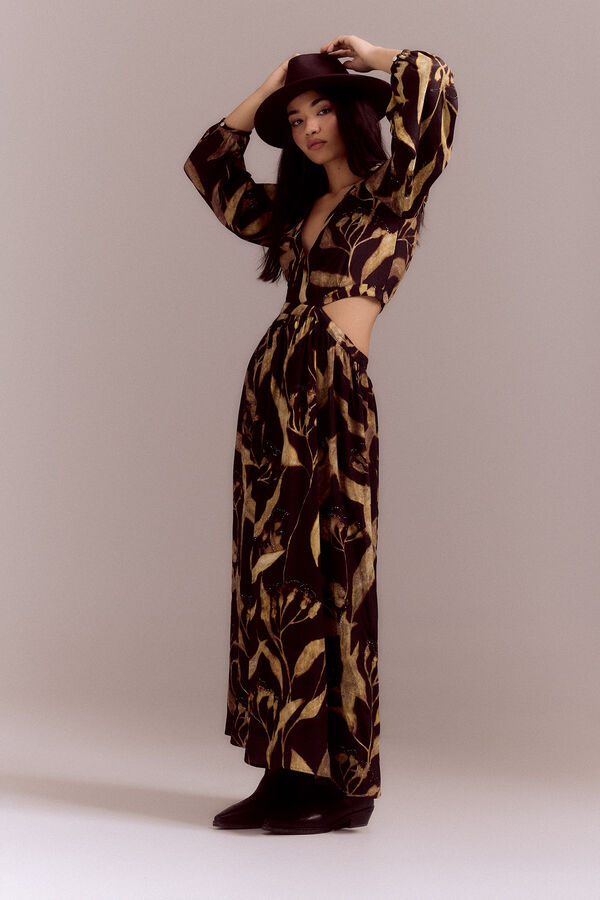 Slowlove Vestido estampado com aberturas Multicolorido