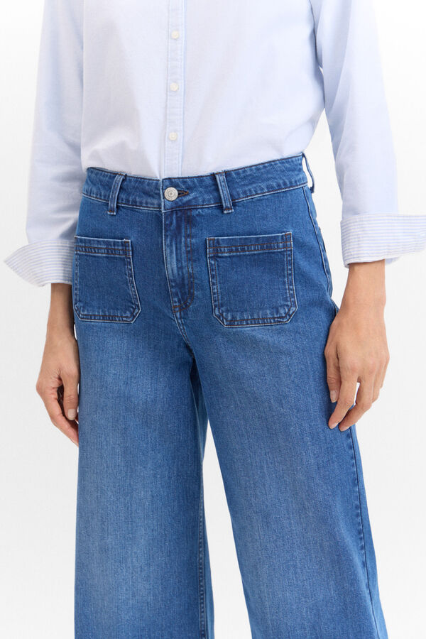 Cortefiel Pantalones Marine Bolsillos Azul