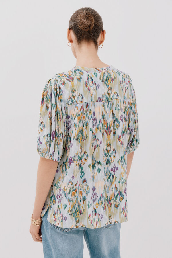 Cortefiel Blusa de manga curta Verde