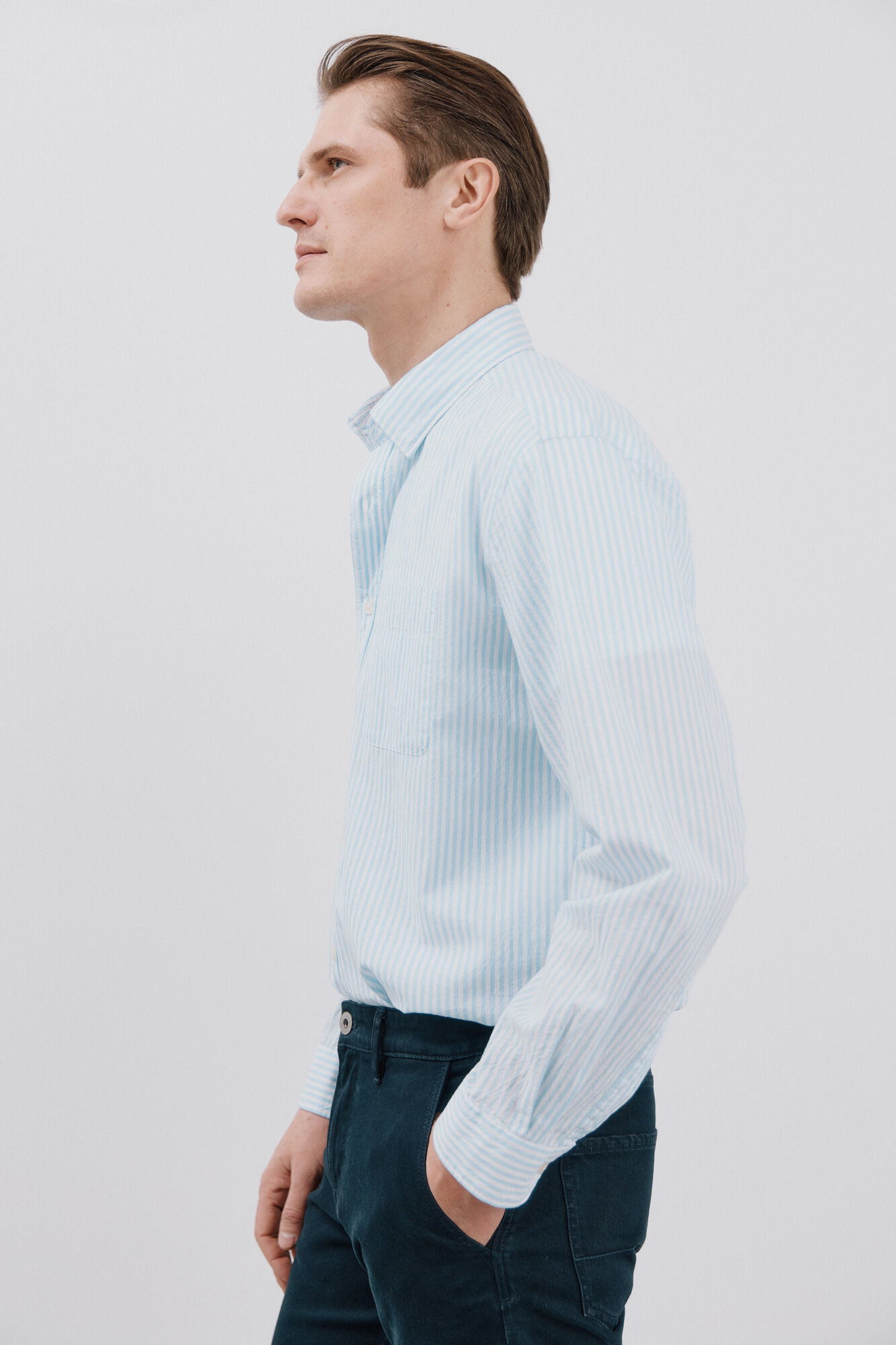 Cortefiel Camisa seersucker riscas