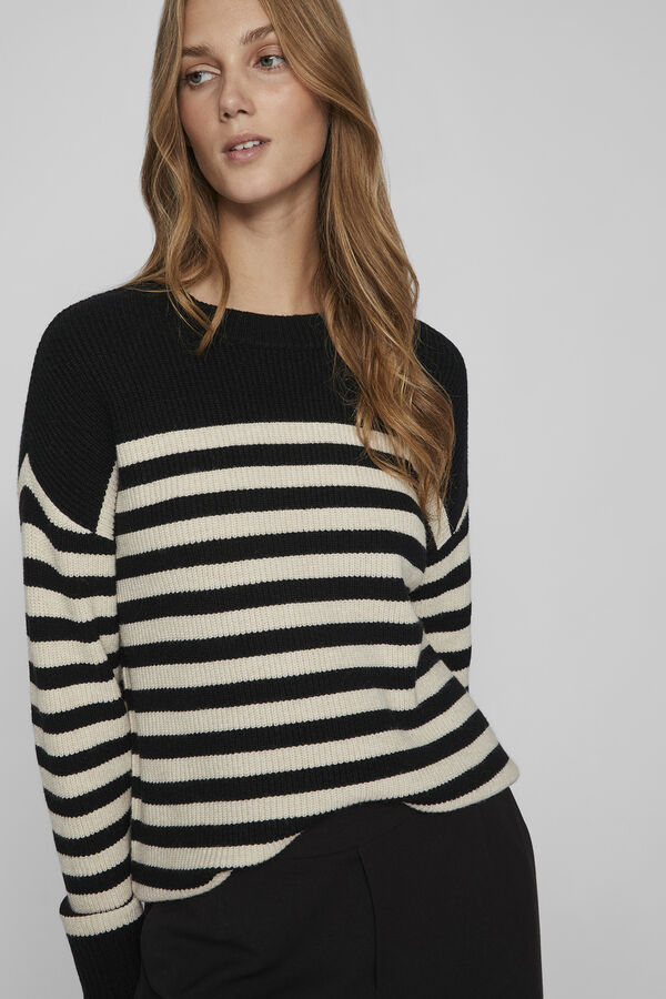 Vila Camisola de malha soft Preto