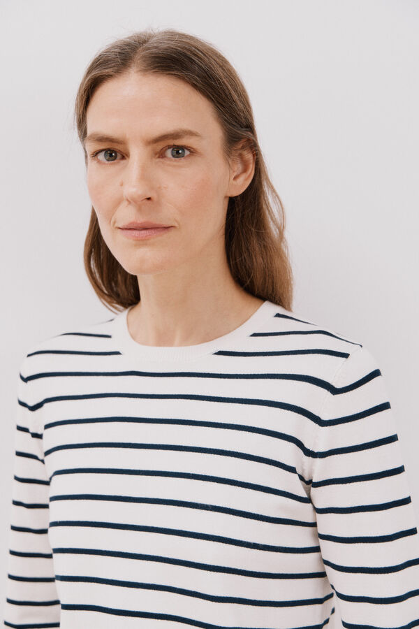 Cortefiel Jersey rayas bicolor Marfil