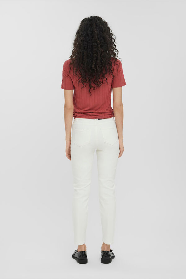 Vero Moda Vaquero recto tobillero Blanco