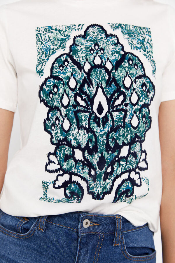Cortefiel T-shirt estampada algod&atilde;o Impress&atilde;o