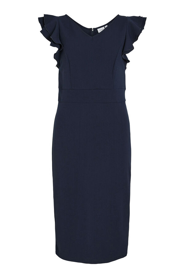 Vila Vestido corto manga volante Azul marino