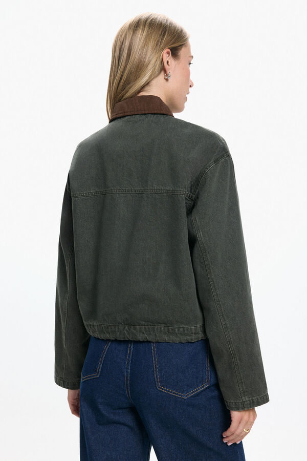 Vero Moda Chaqueta corta cuello contraste Verde