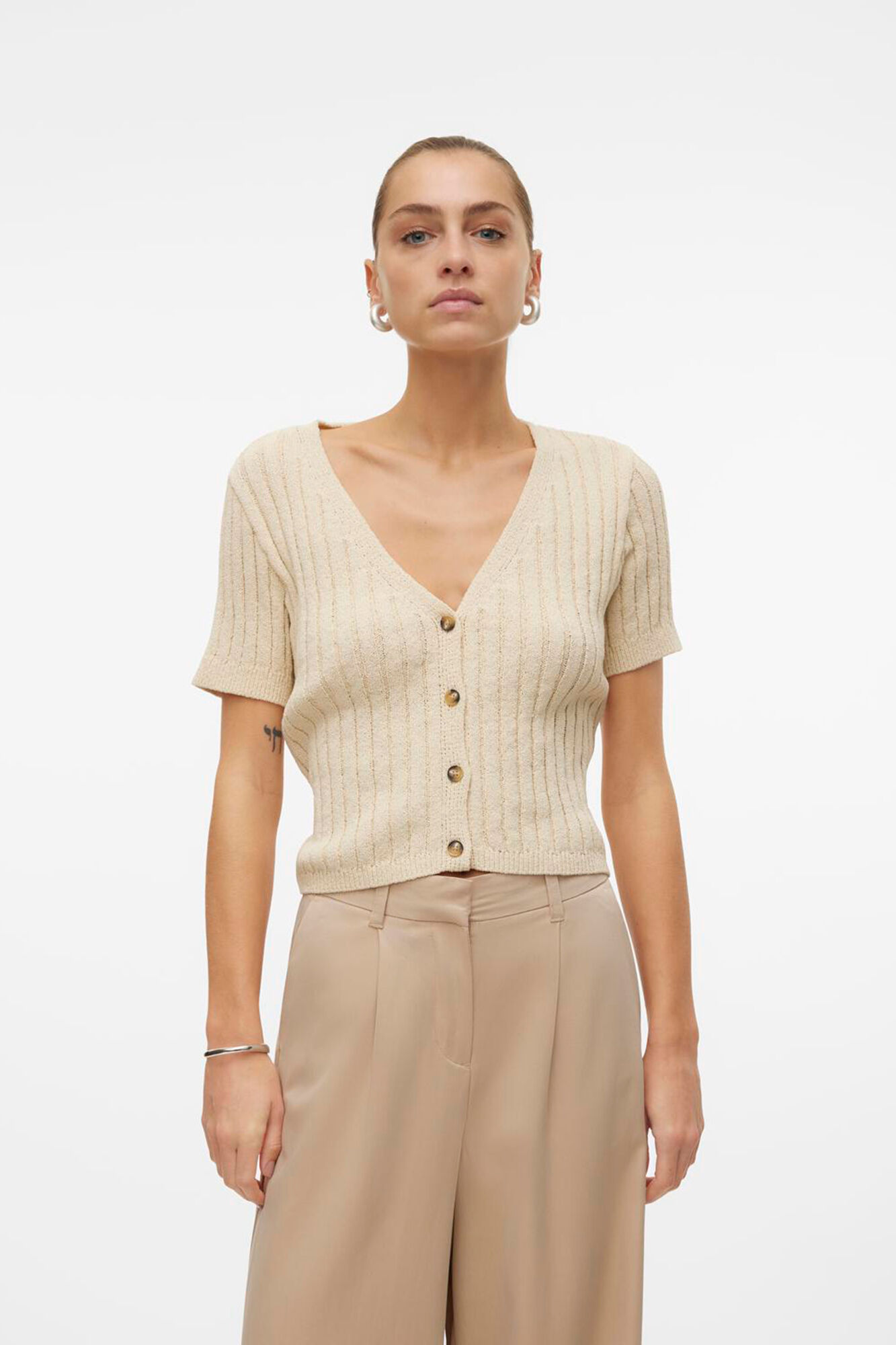 Vero Moda Top de punto de manga corta